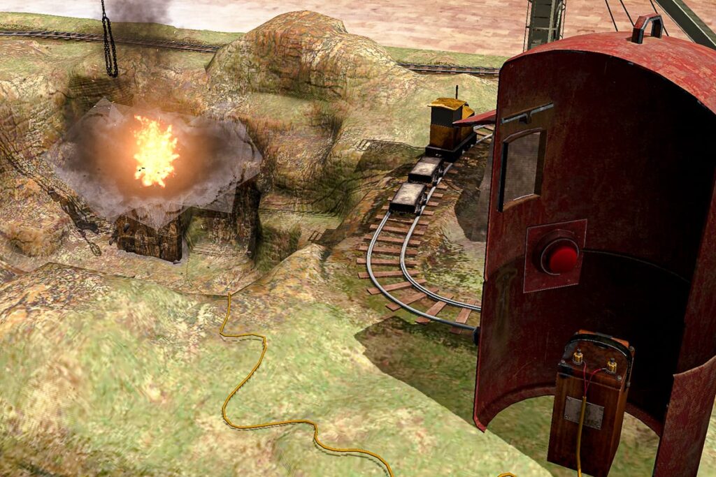 AR-Simulation Sprengmeister im Steinbruch